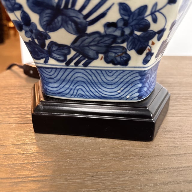 Chinoiserie Garden Motif Ceramic Table Lamp For Sale - Image 12 of 12