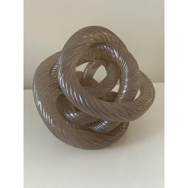 Mid 20th Century Twisted Rope Glass Knot Sculpture For Sale - Image 10 of 10