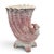 Ceramic Vintage Pink Ceramic Cornucopia Vase W/ Applied Bird & Flowers For Sale - Image 7 of 9