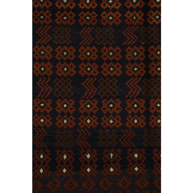 2010s Rug & Kilim’s Oushak Style Rug in Blue With Rust Orange Geometric Pattern For Sale In New York - Image 6 of 7