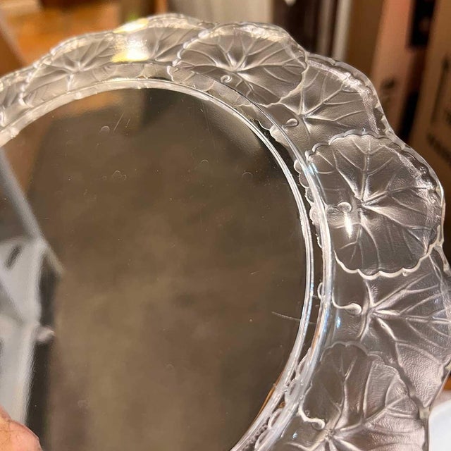 Set Ten Vintage French Lalique Crystal Honfleur (Geranium) Dessert Plates For Sale - Image 11 of 14