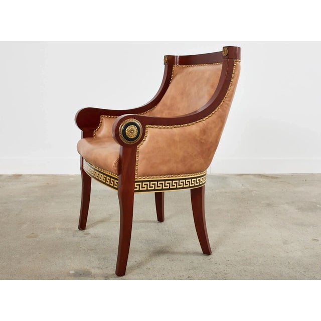 Pair of Empire Style Armchairs With Versacesque Decoration For Sale - Image 4 of 13