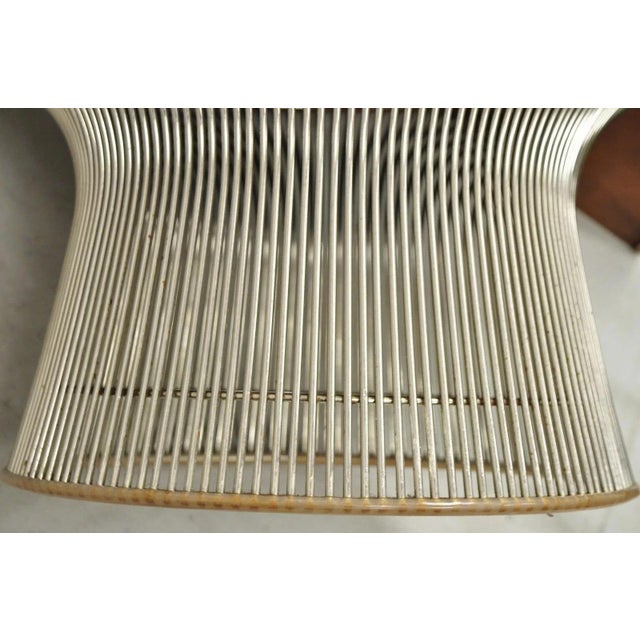 Vintage Warren Platner for Knoll 32" Round Chrome Base Ottoman Mushroom Stool For Sale - Image 9 of 12
