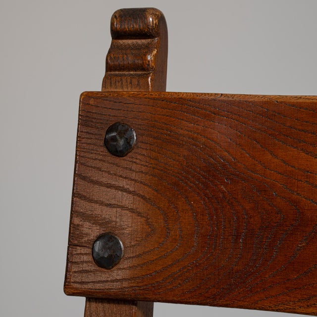 1970s Set of Four Brutalist Oak Dining Chairs For Sale - Image 12 of 14