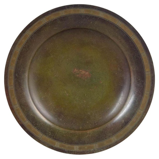 1940s Large Art Deco Round Dish in Alloyed Bronze from Just Andersen, 1940s For Sale - Image 5 of 5