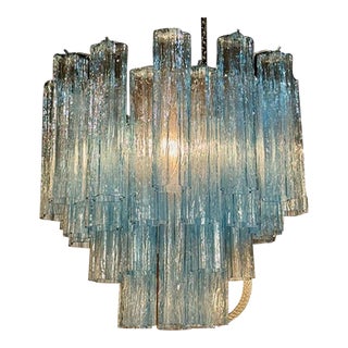 Modern Blue "Trochi" Style Murano Chandelier For Sale