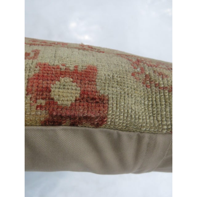Contemporary Soft Red Turkish Oushak Rug Pillow For Sale - Image 3 of 5