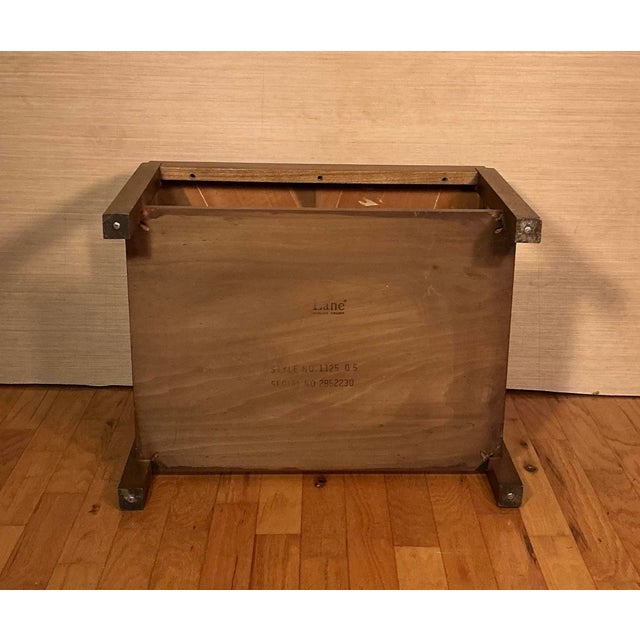 Wood Lane Altavista Mid-Century Modern Walnut 20”x 27” Two-Tiered Side Table, Circa 1960’s For Sale - Image 7 of 10