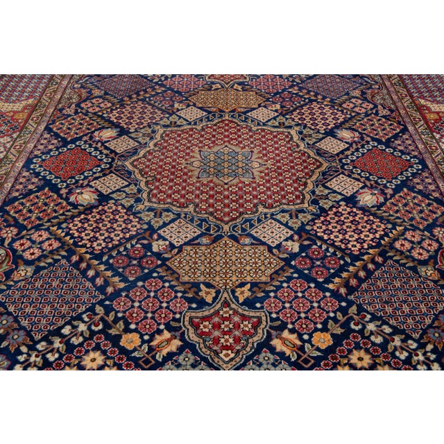 Textile Room Size Persian Kashan Wool Rug With Allover Multicolor Design For Sale - Image 7 of 8