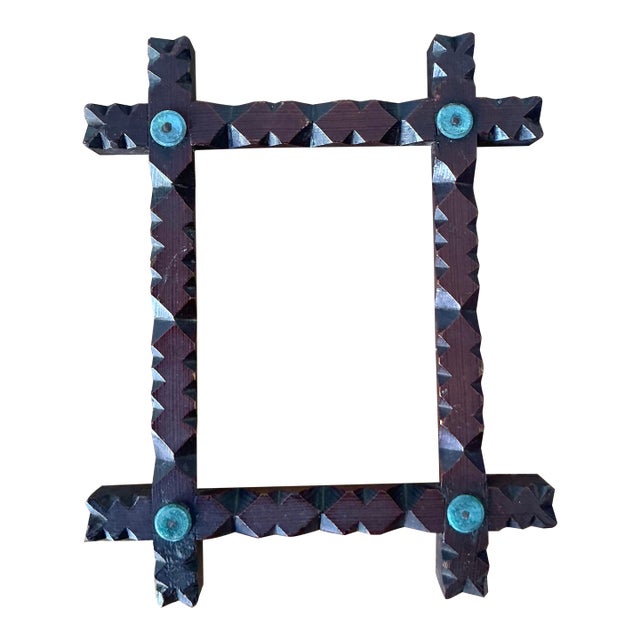 Vintage Boho Tramp Art Frame For Sale