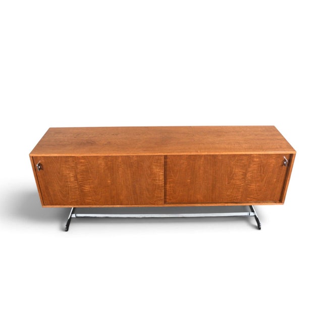 Late 20th Century Rare Richard Round Space Age Credenza in Teak + Chrome, Attributed For Sale - Image 15 of 15