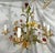 Vintage Tole 6-Light Chandelier With Flower Motif and Honest Patina For Sale - Image 4 of 18