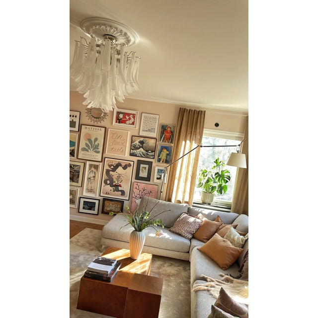 Contemporary Large White Murano Chandelier For Sale - Image 3 of 11