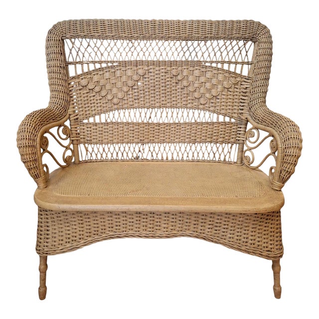 Victorian Wicker Settee/Loveseat For Sale