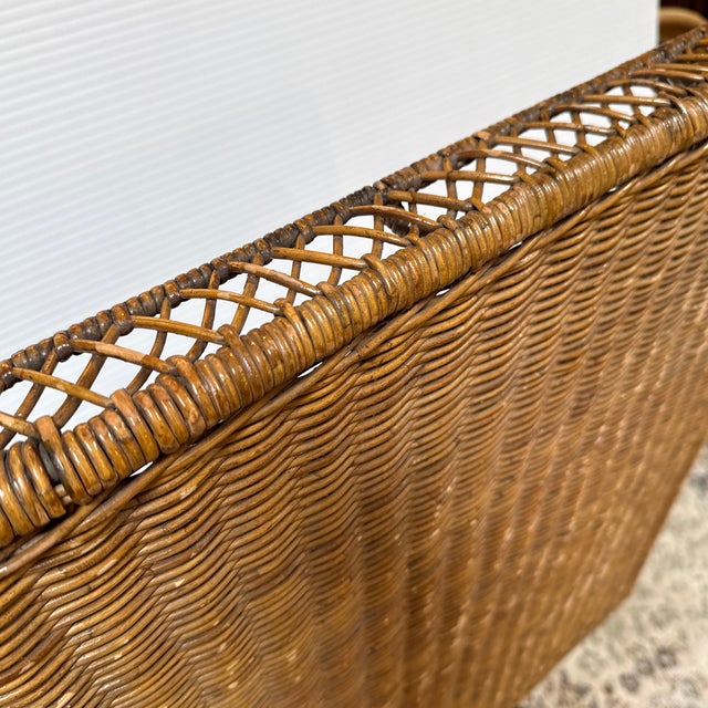 Danny Ho Fong Folding Wicker Card Table, Outdoor For Sale - Image 11 of 12