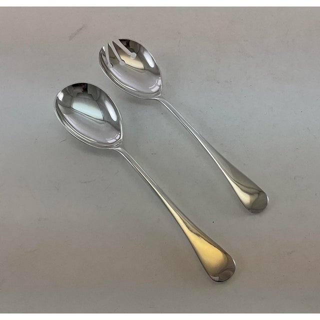 Silver New 1980s Complete European Cutlery Set for 12, Including Fish Eaters & Serving Pieces 129 Pieces. Old English For Sale - Image 8 of 17