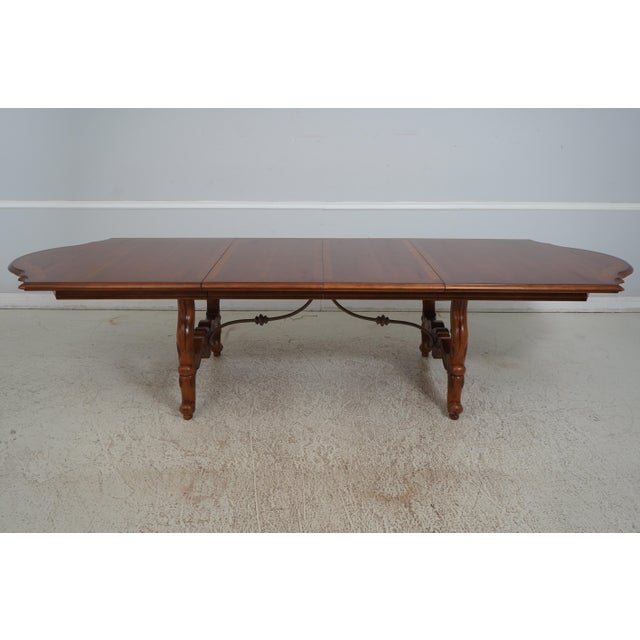 Wood Continental Style Distressed Finish Dining Room Table For Sale - Image 7 of 12