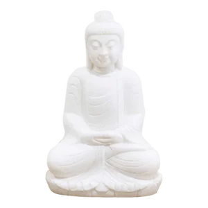 Large Carved Marble Praying Buddha Statue