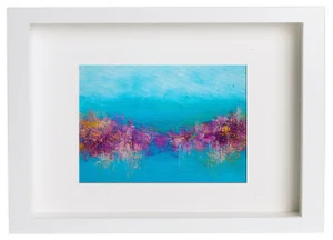 "Sea Flowers" Contemporary Coastal Original Abstract Acrylic Painting by KR Moehr, Framed