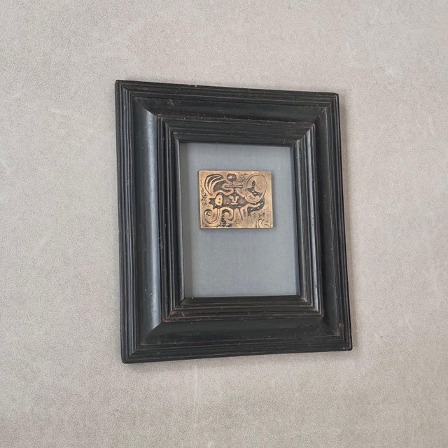 Joan Miró, "Laurels Number One", Patinated Bronze Relief, After 1947 Engraving, Framed Titled Laurels Number One, this...