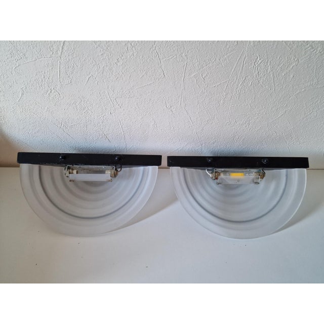 Italian Wall Sconces in Glass, 1980s, Set of 2 For Sale - Image 3 of 12