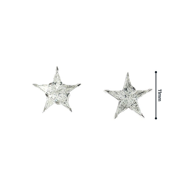 Late 20th-Century 18k White Gold Invisibly Set Star Earrings, A Pair For Sale - Image 4 of 5