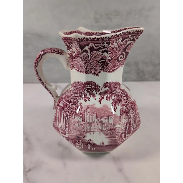 Mid-Century Modern Vintage Mason's Vista Hydra Ironstone Jug Pitcher For Sale - Image 3 of 5