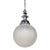 1920s Large Art Deco Chrome & Textured Opal Glass Globe Pendant Light For Sale