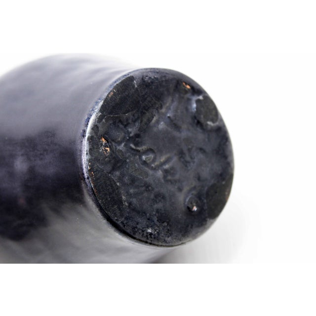 Black Enamelled Stoneware Pitcher, France, 1970s For Sale - Image 8 of 11