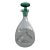 1968 Vintage Blenko #49 Clear Crackle Pinched Decanter W/ Green Stopper MCM 11.5" For Sale