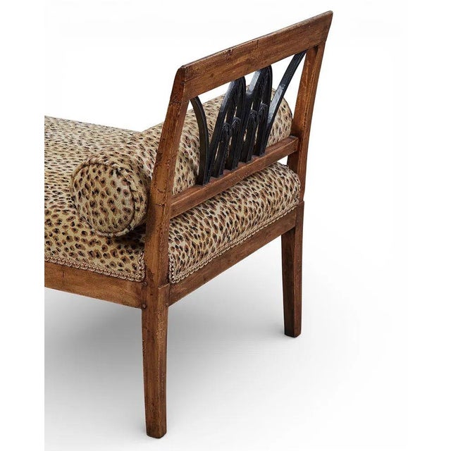 Biedermeier Fruitwood and Ebonized Window Bench For Sale - Image 4 of 7