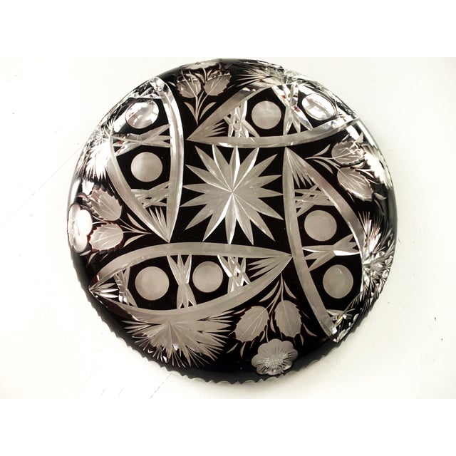 Crystal Plate Handmade in Dark Fillet and Clear, 1970s For Sale - Image 16 of 18