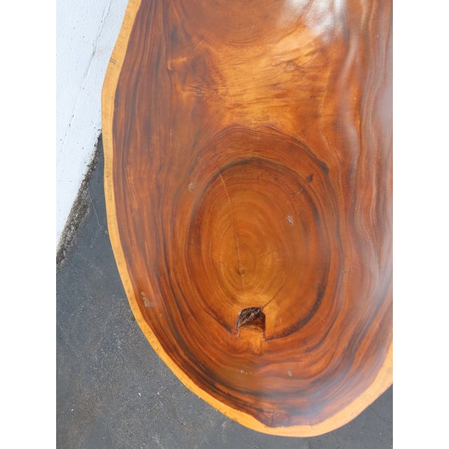 Rustic Natural Live Edge Wood Tree Slice Side Large Coffee Table 6891 For Sale - Image 16 of 18