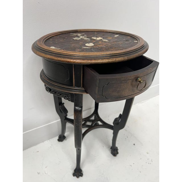 Asian-Style Side Table in Natural Wood, 20th Century For Sale - Image 9 of 13