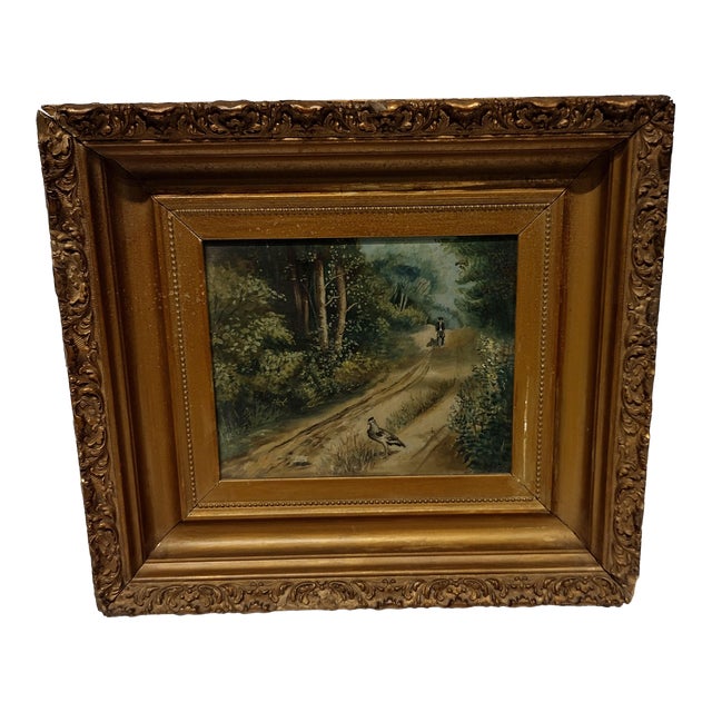 Small Vintage Country Road Landscape Oil Painting Chairish