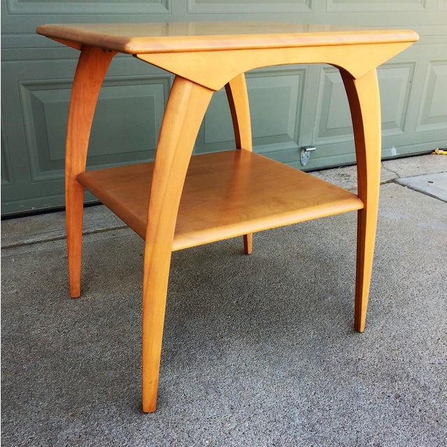HeywoodWakefield MidCentury Saber Leg Side Table in Original