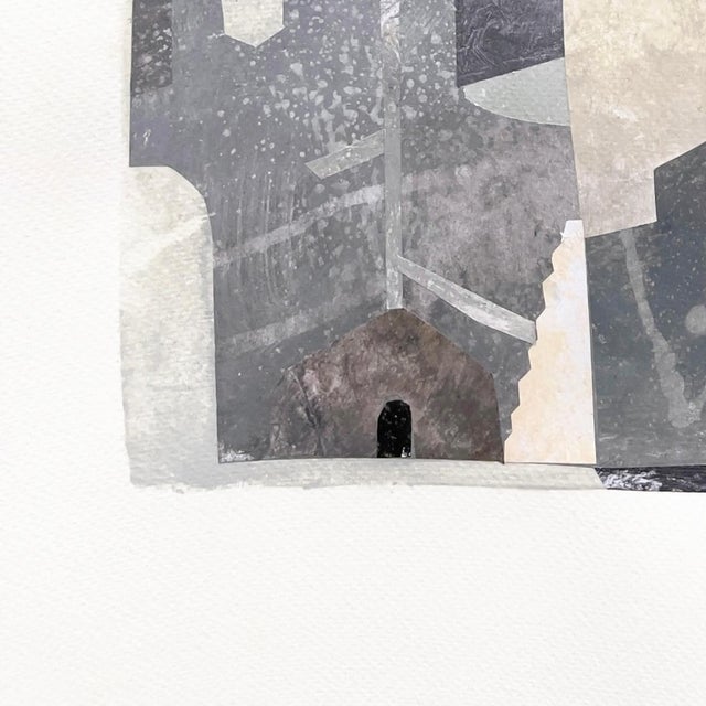 My Home Town - Original Architectural Mixed Media Paper Collage by Maria C Bernhardsson For Sale - Image 4 of 6