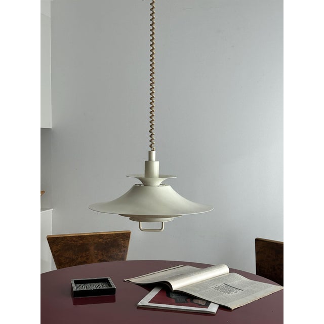 Mid-Century Modern Vintage Danish Tiered Rise and Fall Pendant Lamp from Frandsen, 1970s For Sale - Image 3 of 11