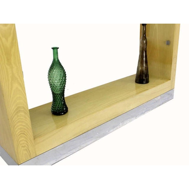 1980s Large Oversized Mid Century Modern Shelving Wall Unit Etagere Cerused Oak For Sale - Image 5 of 8