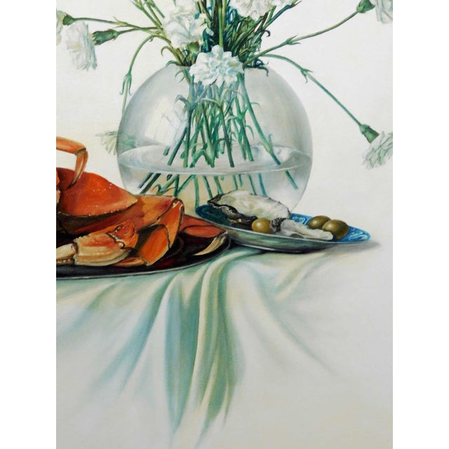 Fazly (Fazoil Ataullakhanov) "Still Life in White" Original Oil Lobster For Sale - Image 10 of 10