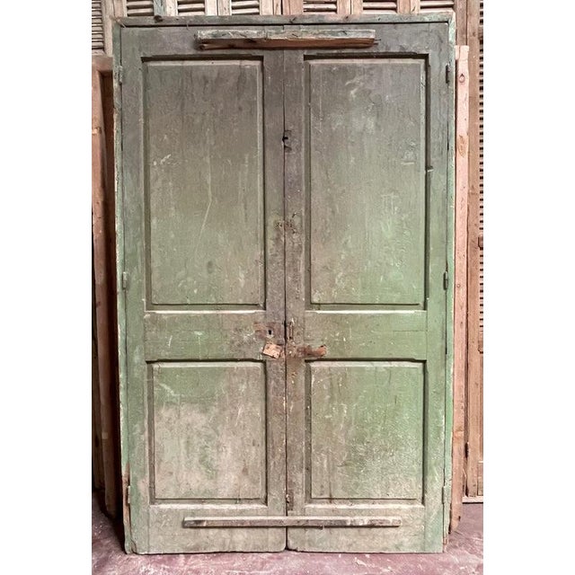 Antique French Panel Door With Carving - a Pair For Sale - Image 4 of 4