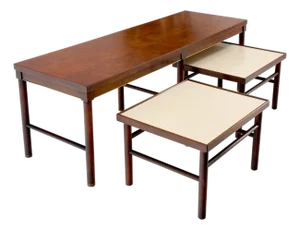 Set of 3 Mid Century Modern Nesting Coffee Side End Occasional Tables MINT!