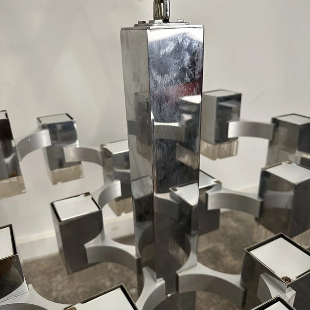 Mid Century Modern Gaetano Sciolari Cubic Chandelier “Ice Cube” For Sale - Image 12 of 12