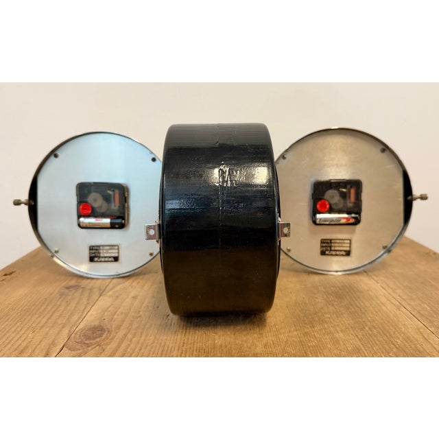 Vintage Black Kappa Ship Double Sided Wall Clock, 1980s For Sale - Image 14 of 18