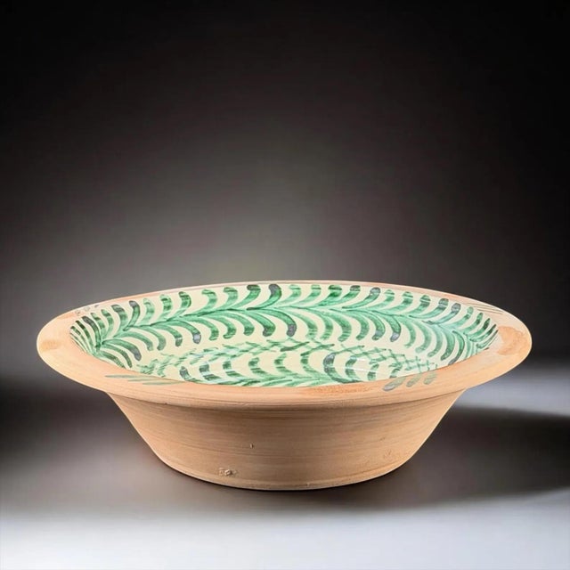 Green Large Spanish Fajalauza Ceramic Bowl from Lebrillo For Sale - Image 8 of 9