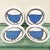 Folk Art Style Handmade White Ceramic Plates with Blue Birds, 1990s, Set of 4 For Sale - Image 6 of 9