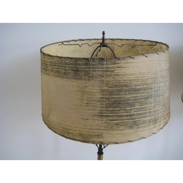 Black Mid-Century Parzinger Iron Floor Lamp For Sale - Image 8 of 9