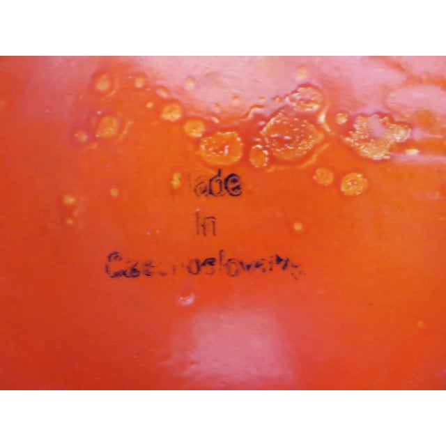 Red Pre-War 1930s Ceramic Art Nouveau Vase With Handles Czechoslovakia For Sale - Image 8 of 11