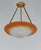 Charles Schneider A beautiful small 1925-1930 French art deco hanging fixture in solid brass holding a nice Schneider...