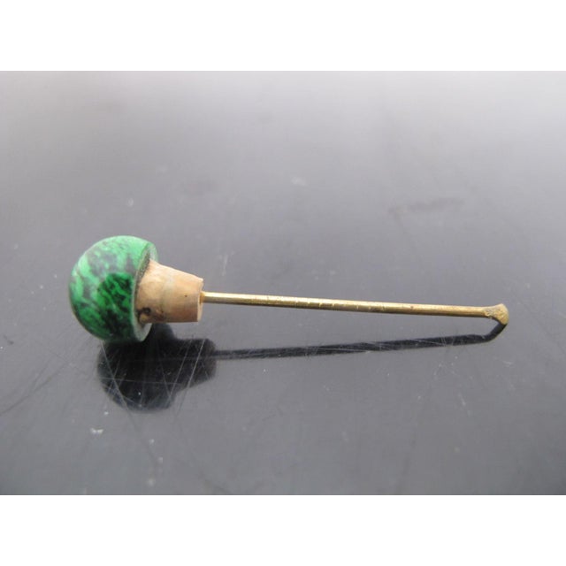 Blue Antique Chinese Lapis Lazuli Malachite Gold Metal Double Gourd Snuff Bottle For Sale - Image 8 of 9